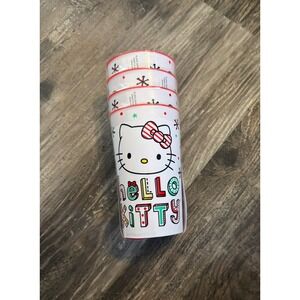 Sanrio Hello Kitty Holiday Tumbler Set of Four 22oz Plastic‎ Cups SIL-34783